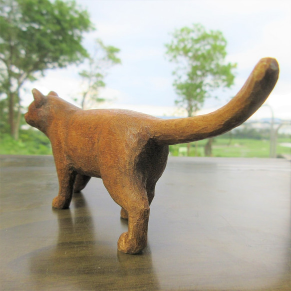 木彫りの猫　彫刻　　 6枚目の画像