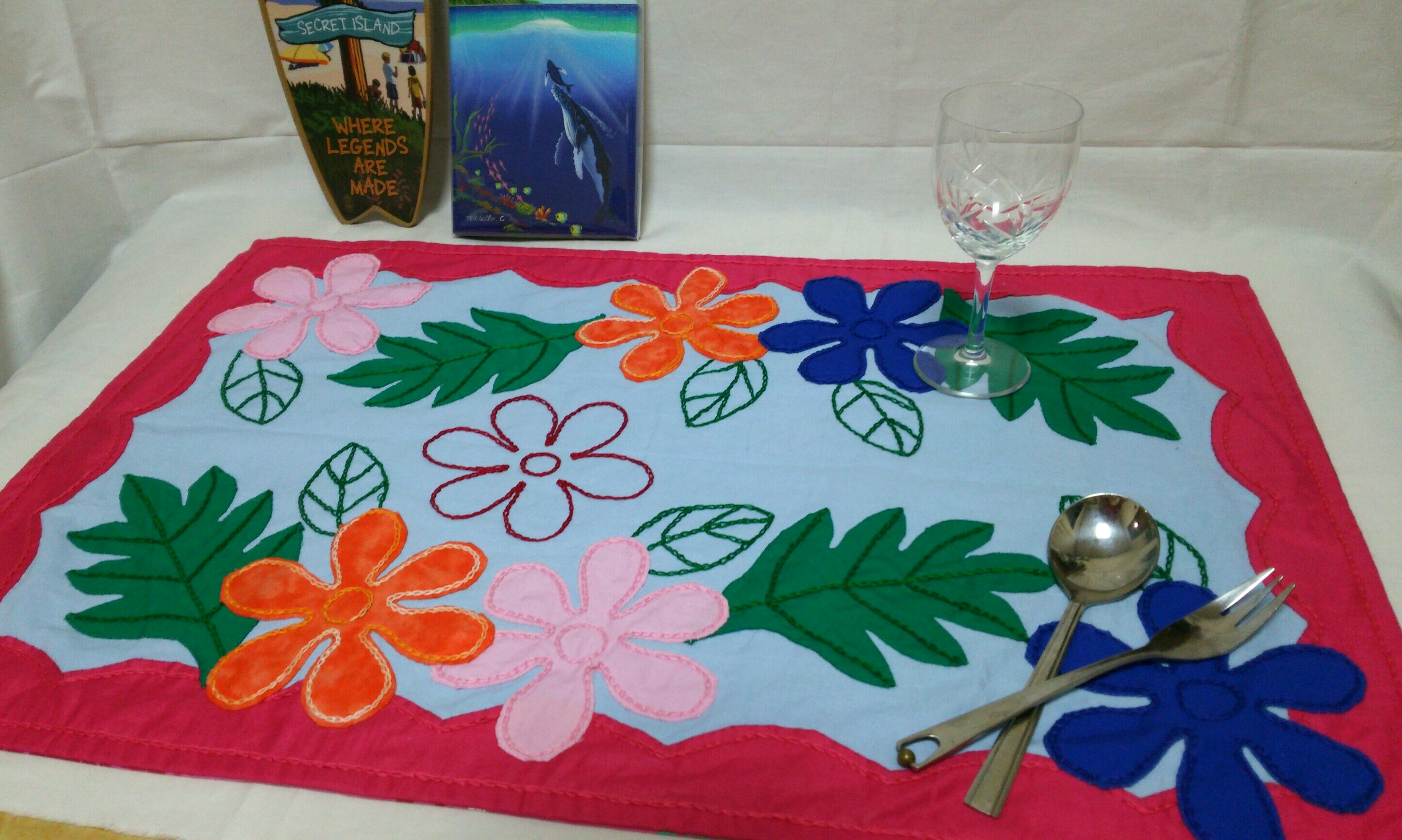 可愛いお花ランチョンマット