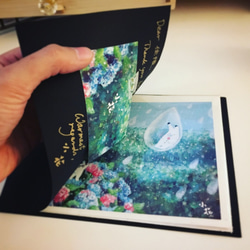 日系小兔子插畫卡片 明信片(櫻花） 第4張的照片