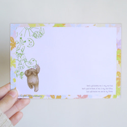 可愛動物插畫卡片 明信片(草原貓咪)（一套兩張） 第2張的照片