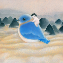 イラストのPDAステッカー（青い鳥） 2枚目の画像