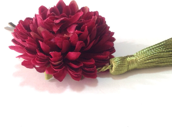 《送料無料》レトロなマムの花かんざし✳︎着物浴衣髪飾り✳︎成人式✳︎七五三✳︎結婚式 3枚目の画像