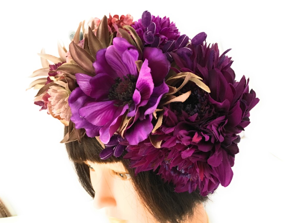 送料無料＊ロマンのヘッドドレス＊レトロ＊結婚式成人式＊着物髪飾り＊和装小物*カチューシャ＊ヘアアクセサリー＊帽子