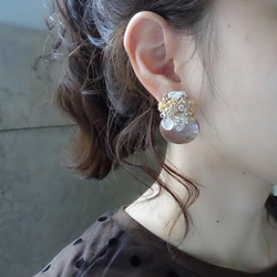 floret earring オーロラ×シェル 3枚目の画像