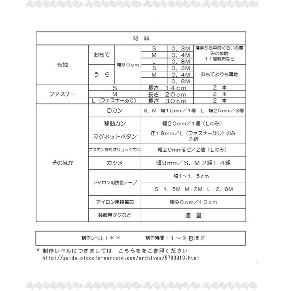 【型紙&レシピ】型紙ファスナーポーチ＜送料無料＞ 12枚目の画像