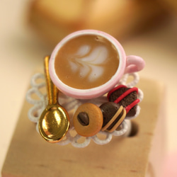 ｜Coffee & Cookies｜ Polymer Clay Ring 1枚目の画像