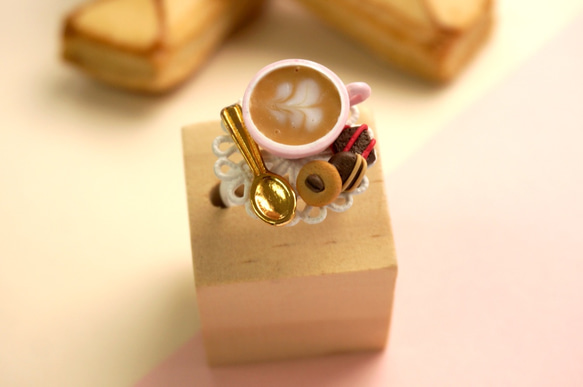 ｜Coffee & Cookies｜ Polymer Clay Ring 5枚目の画像