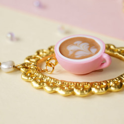 ｜Coffee & Cheesecake｜  polymer clay 16k gold-plated earrings 3枚目の画像