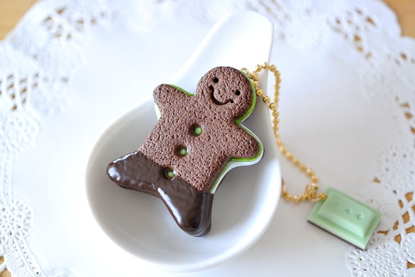 マシュマロサンドクッキー(チョコミント)ボールチェーンチャーム