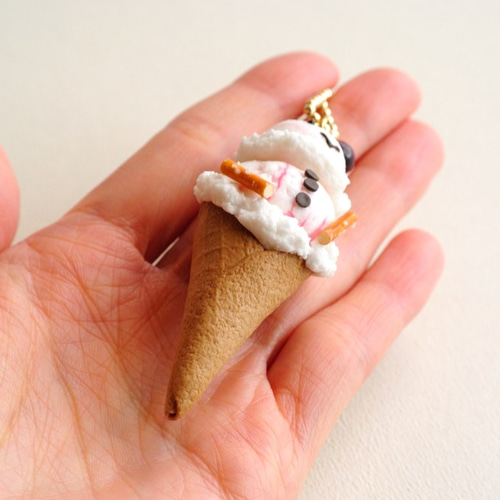 雪だるまアイスクリーム バッグチャーム minatsu 通販 1545990