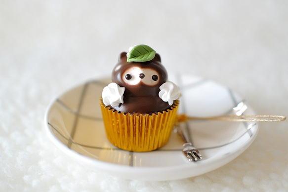 たぬきチョコ ブルーカタヌキの親子クッキー Gingerbread racoondog parent