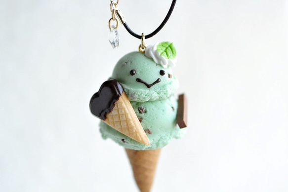 ベルくまちゃん チョコミントアイス バッグチャーム Bell＊Cafe