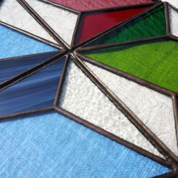 コースターグローブパッド装飾ガラスモザイク「LUMIROOMI正および負の空間、」緑の四隅 4枚目の画像