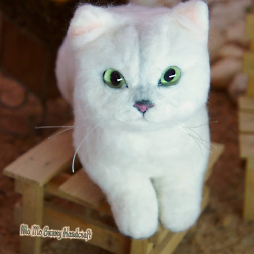 羊毛フェルト リアルな猫のカスタマイズ (15CM L) 羊毛フェルト 羊毛フェルト リアルな猫のカスタマイズ (15CM L) 羊毛フェルト
