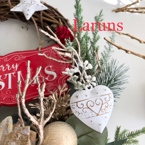 白と赤のポインセチアの特大38㎝直径 クリスマスリース赤の