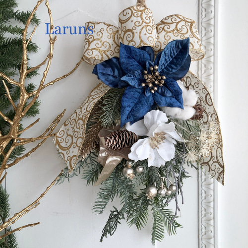 クリスマススワッグ　青いバレリーナ クリスマススワッグ 青いバレリーナ