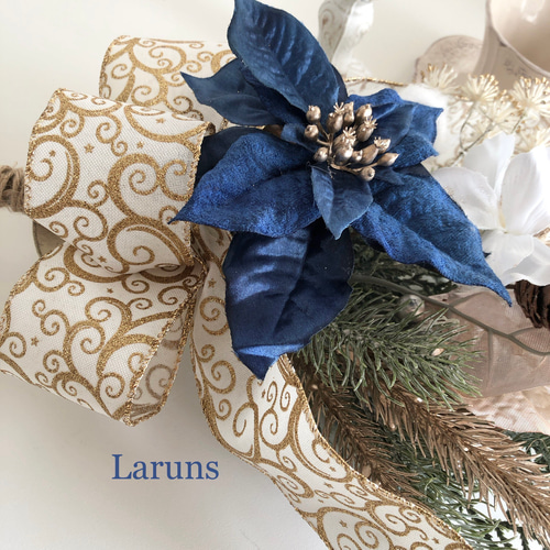 クリスマス　スワッグ　ネイビーリボン クリスマス スワッグ ネイビーリボン クリスマス スワッグ