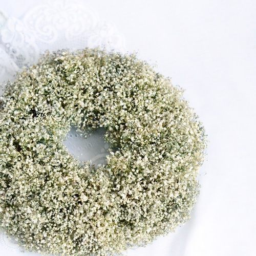 とれたて信州のかすみ草リース＊ドライフラワー＊ふわふわ、かすみそう