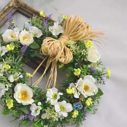 ＊春の野の花リース＊野ばらのナチュラルリース＊結婚祝い＊新築祝い＊ 5枚目の画像