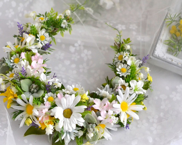 ＊あるぷすのお月様＊草原の三日月リース＊自然の再生カラー＊結婚祝い＊新築祝い＊ 4枚目の画像