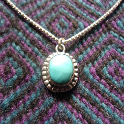 スリーピングビューティーターコイズのプチペンダント＆チェーン  
