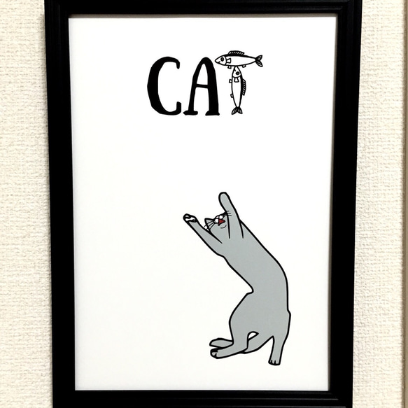 【A4サイズ】モノクロポスター「CAT2」 2枚目の画像