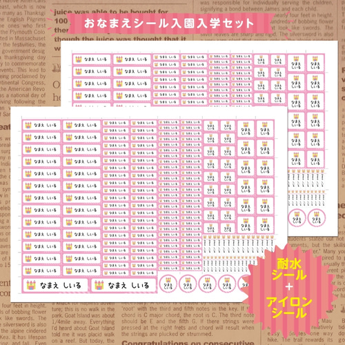 かわいいアイコン40種類お名前シール入園入学セット 名前シール