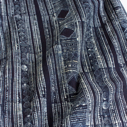 モン族藍染めバティックのガウチョパンツ 3　ワイドパンツ * 82cm丈　エスニック 4枚目の画像