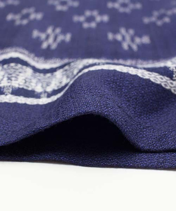 送料無料 スリン織りサルエルパンツ　だっぽりアラジンパンツ 絣　紺色 7枚目の画像
