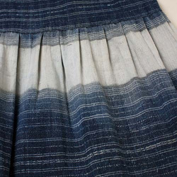 モン族藍染ヘンプロングスカート　エスニックスカート*86cm丈*民族古布 5枚目の画像