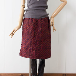 【年始セール】マッドミー オールドタイシルクのキルティングスカート　小さいサイズ シルクスカート 1枚目の画像