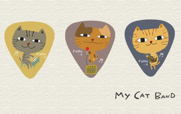 FaMa s Pick吉他彈片 Cat Band 鋼琴手虎斑貓 第5張的照片