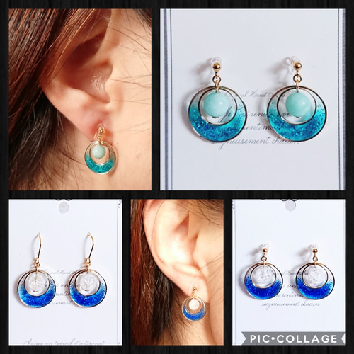 ♥再販×7♥夜空の月ピアス＆イヤリング（受注生産） イヤリング 