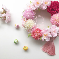 桜とマムのピンクリースII 2枚目の画像