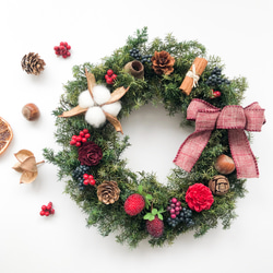 再販13】クリスマスリース 静かな森の三日月リース リース soerari