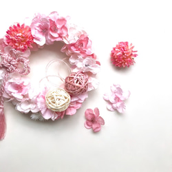 ピンク&ピンク＊山桜のリース 3枚目の画像