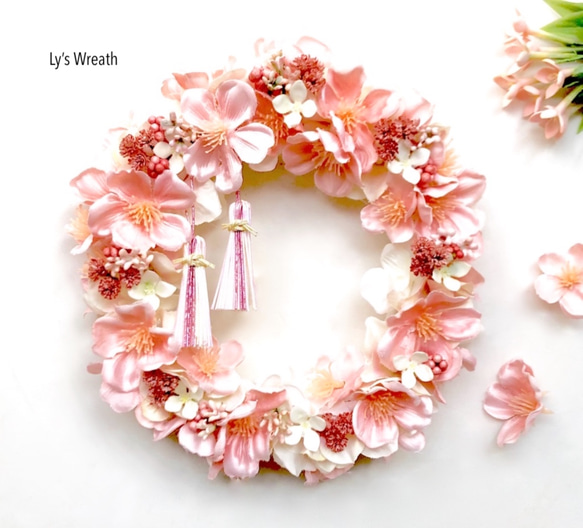 ライトサーモンピンク 桜のリース II 1枚目の画像