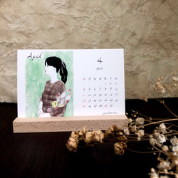 女の子イラスト 卓上カレンダー2021 【送料無料・ラッピング無料】 4枚目の画像