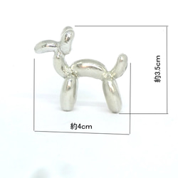 バールーンアート犬 ネックレス（トイプードル） 錫製（送料無料）犬好きなお母さんへ 2枚目の画像