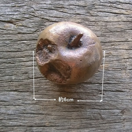 ブロンズ鋳物製かじったリンゴのオブジェ 立体・オブジェ テンメイ