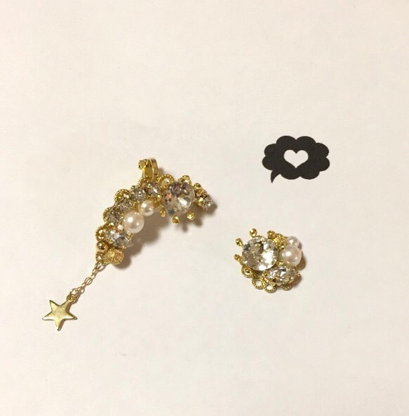 【sale】Cinderella pierce＆earcuff 1枚目の画像