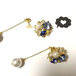 【sale】blue pearl pierce 1枚目の画像