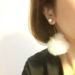 cotton pearl fur pierce 2枚目の画像