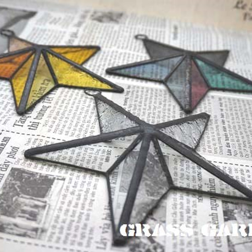 ステンドグラス星形立体オーナメント モビール Grass Garden 通販