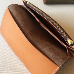 イタリアンレザー×栃木レザー　シンプルな長財布　（ブラウン） 3枚目の画像