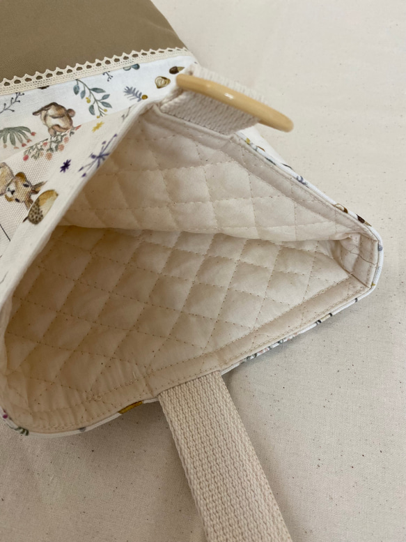 入園入学2023 女の子　milky rabbit &milk tea レッスンバック　上履き袋セット 3枚目の画像
