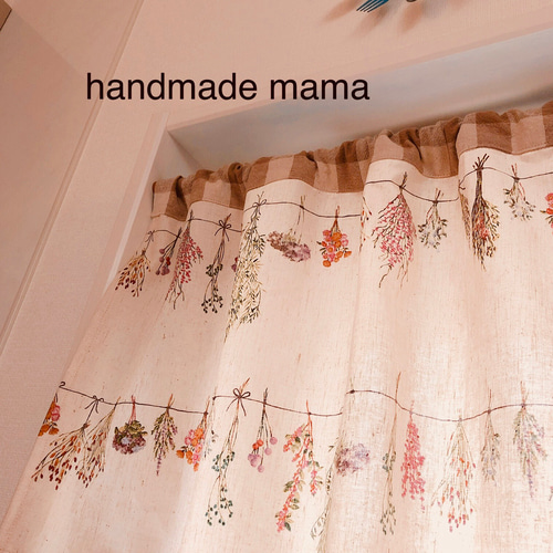 受注販売 ボタニカルスワッグ ドライフラワー柄 ナチュラルカフェ