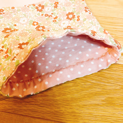 入園入学　ナップザック型体操袋と巾着　給食袋のセット花柄ピンク女の子 3枚目の画像