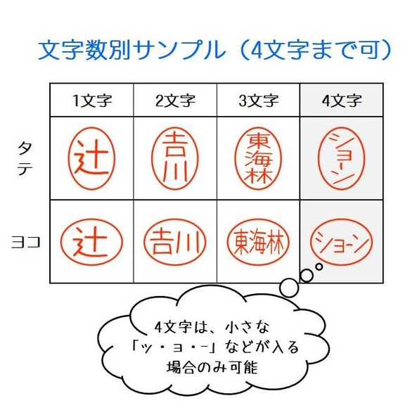 小判型（10mm×7mm 楕円）・シャチハタタイプのハンコ / ネーム印 / 印鑑 / スタンプ 2枚目の画像