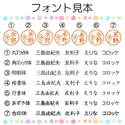 青海波のイラストはんこ (シャチハタ式スタンプ) ネーム印 浸透印 認め印 判子、海 和模様 和紋様 和文様 2枚目の画像